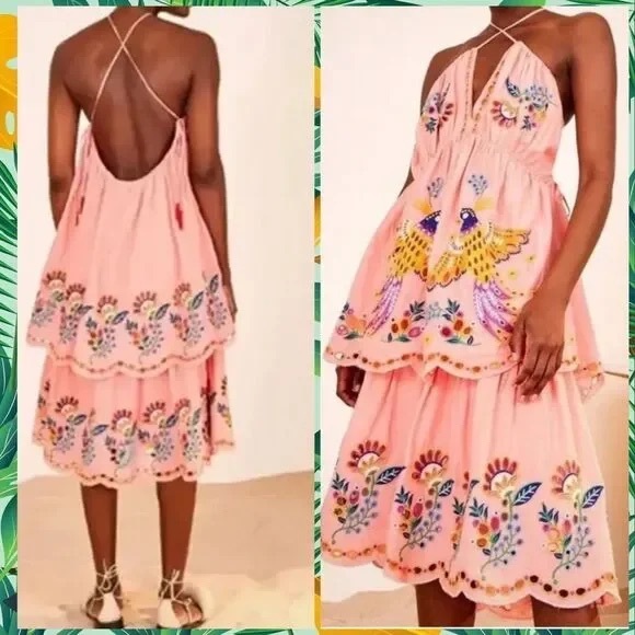 Farm Rio Richelieu Crossed Front Midi Dress - Picture 4 of 4